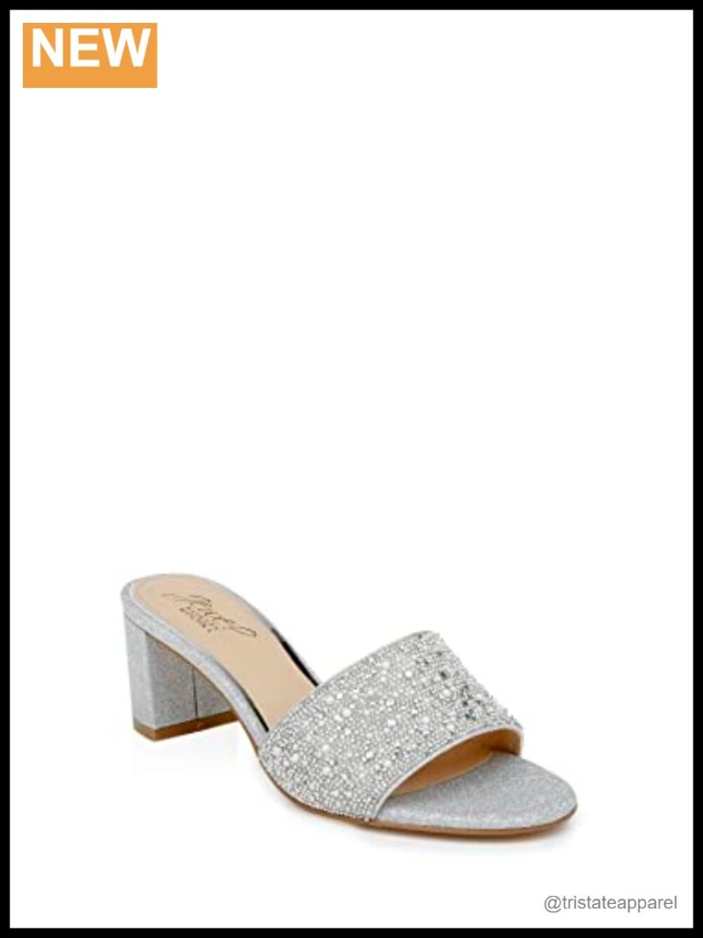 Glitter Block Heel Mules Slide Slingback Padded Prom Wedding Heels